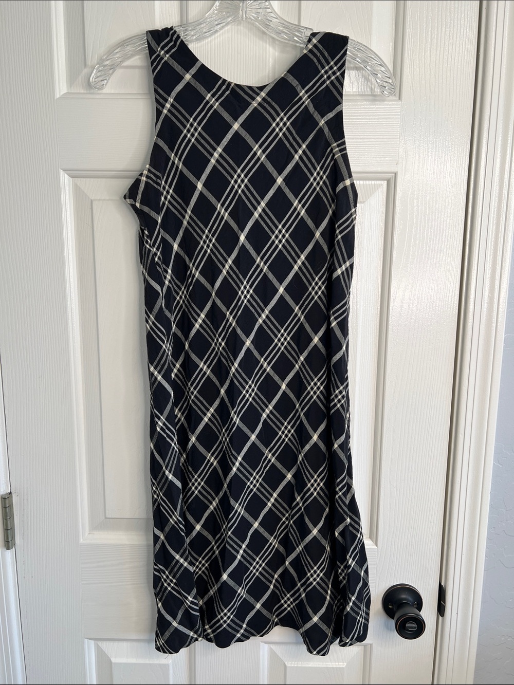 Vintage Jones NY black white plaid mini dress size 10